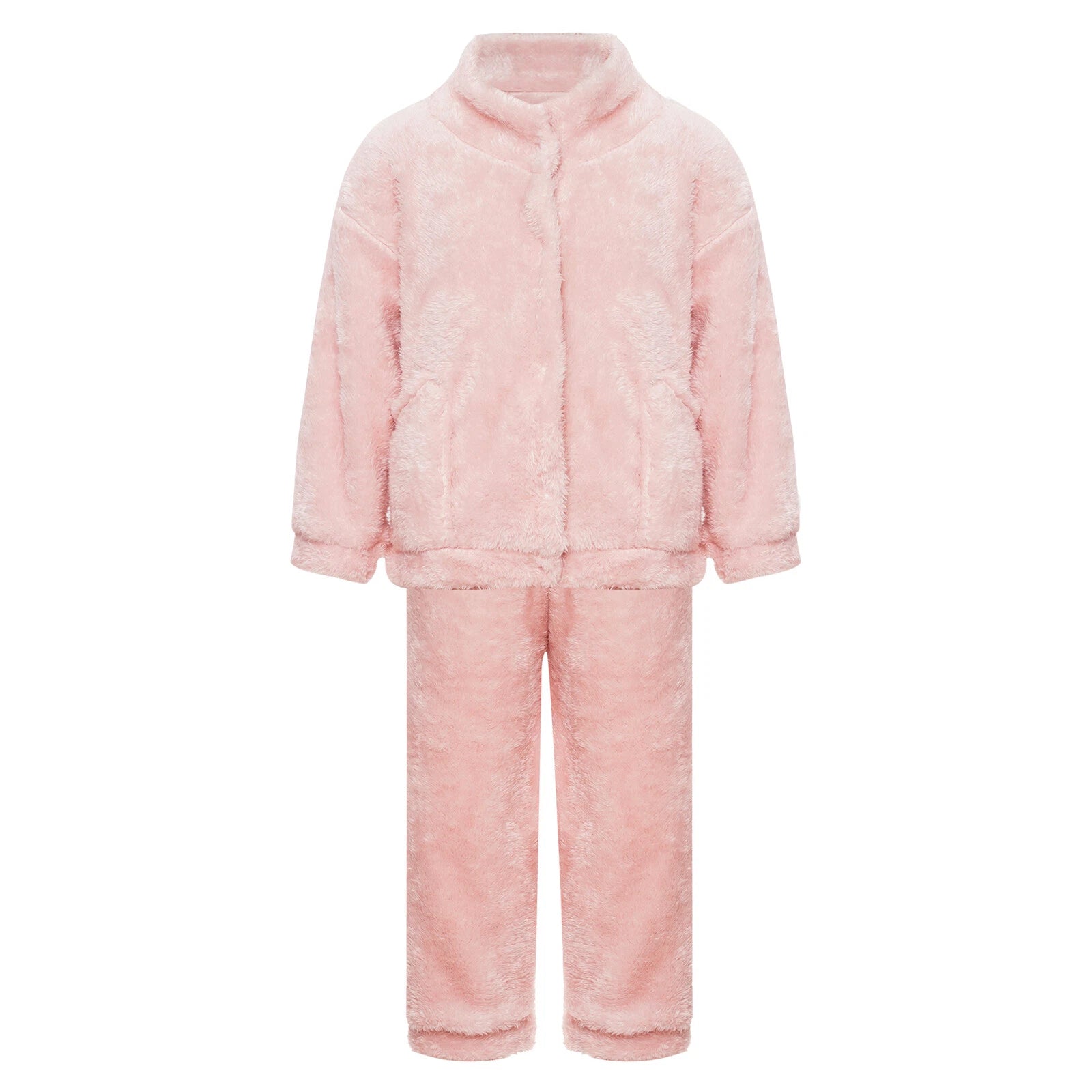 Girl Boy Sleepwear Zipper Pajamas Set Elastic Loungewear Outerwear Nightwear