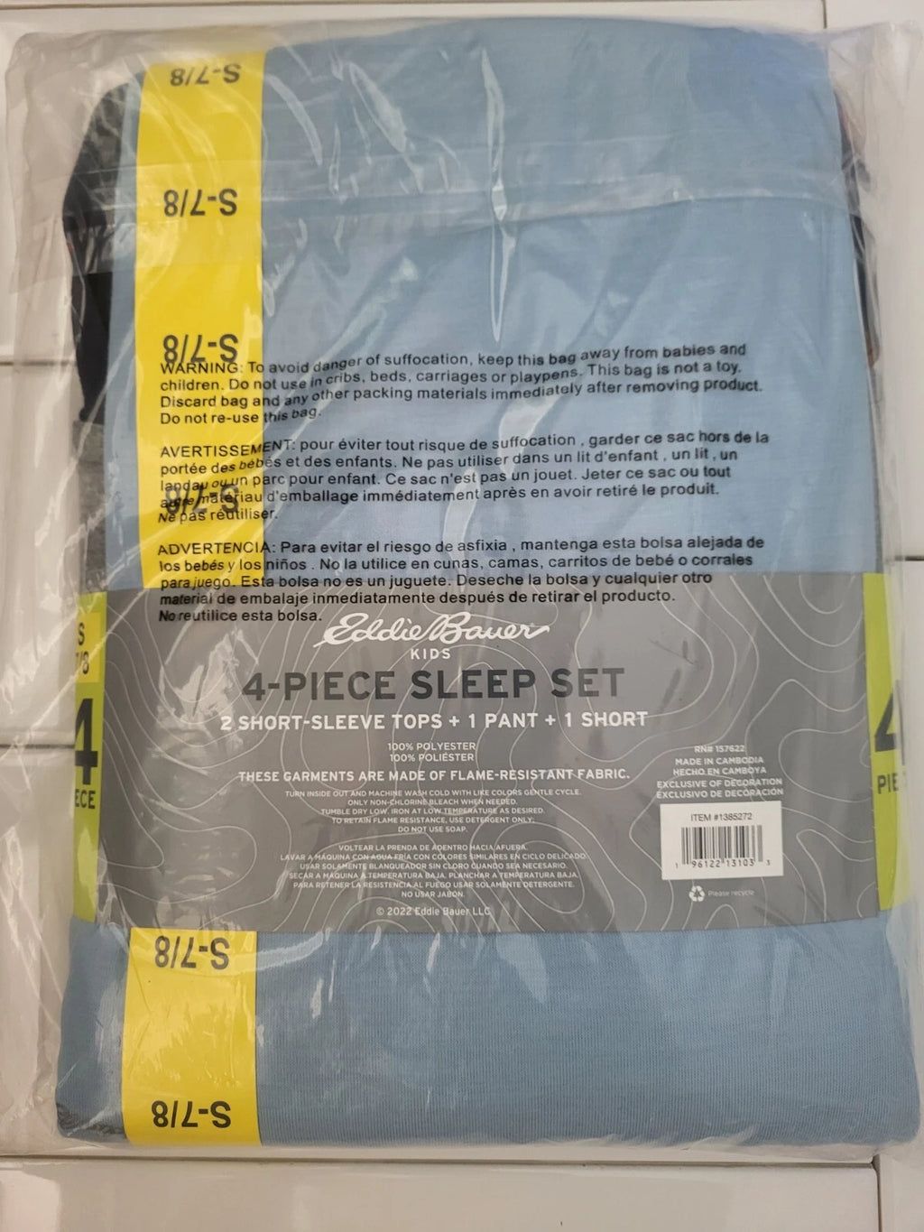 Eddie Bauer KIds 4-Piece Sleep Set Two Shirts, One Jogger, One Short