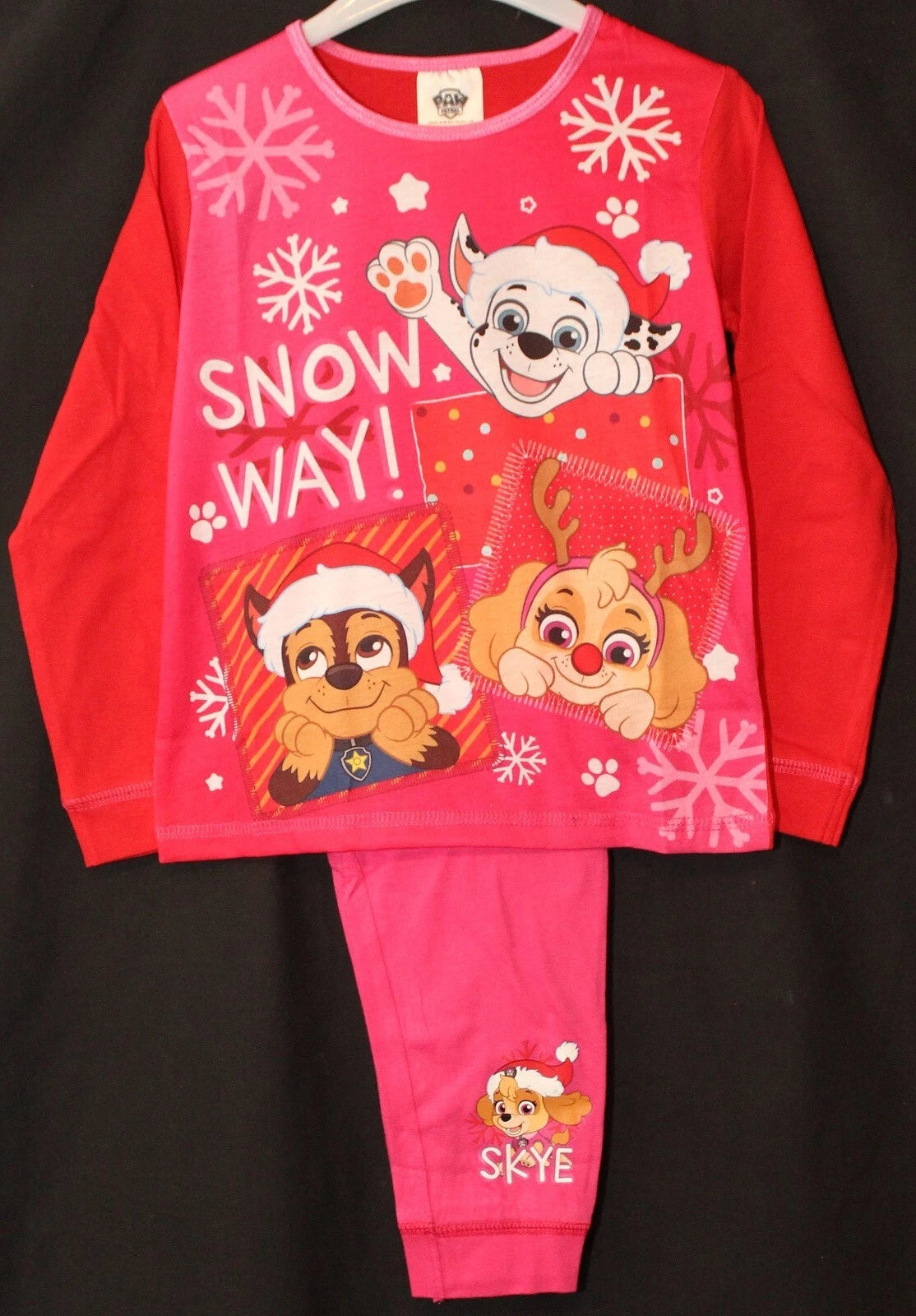 Girls PAW PATROL Pyjamas /Pink SKYE & EVEREST PJs Sizes 18 Months-5 Years
