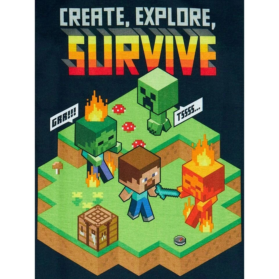 Minecraft / Ryan's World Superhero / SpongeBob Boys Long Sleeve Pajamas 2-PC Set