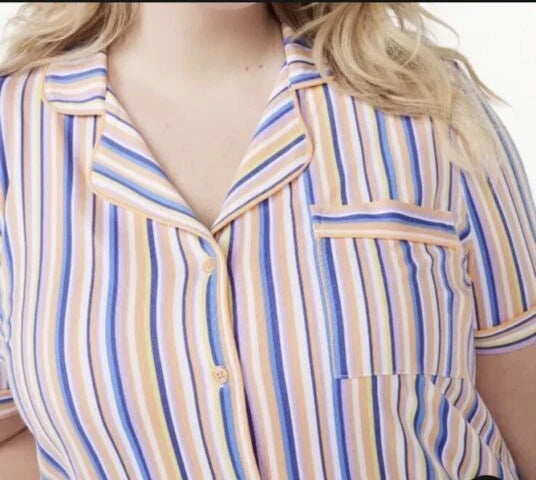 Joyspun Womens Notch Collar & Capri pants Sleep Set, Size S - 3XL