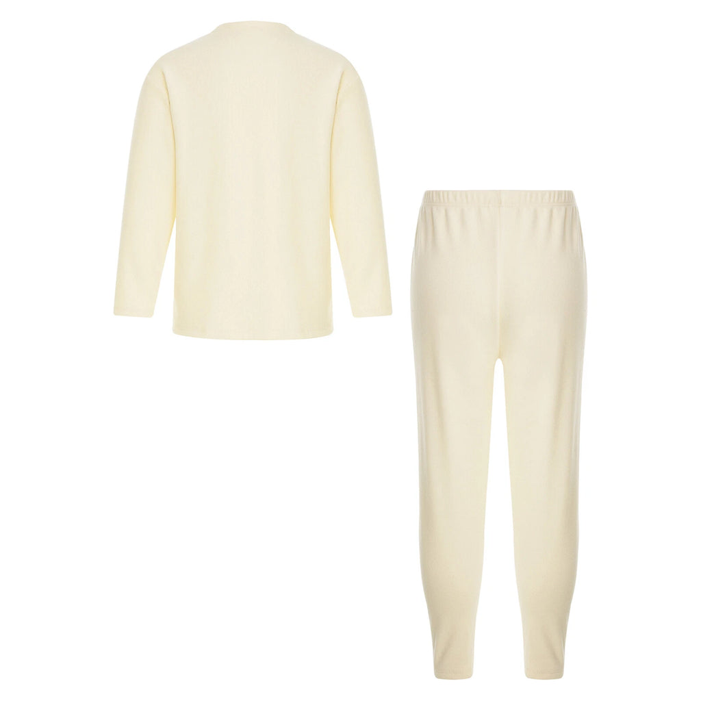 Kids Boys Girls Tees Elastic Top Pajamas Sleepwear Letter Print Set Thermal