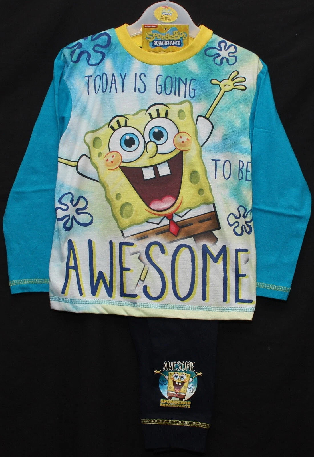 Boy's SPONGEBOB SQUAREPANTS Pyjamas / Long-Sleeved PJs - Sizes 4-10 Years