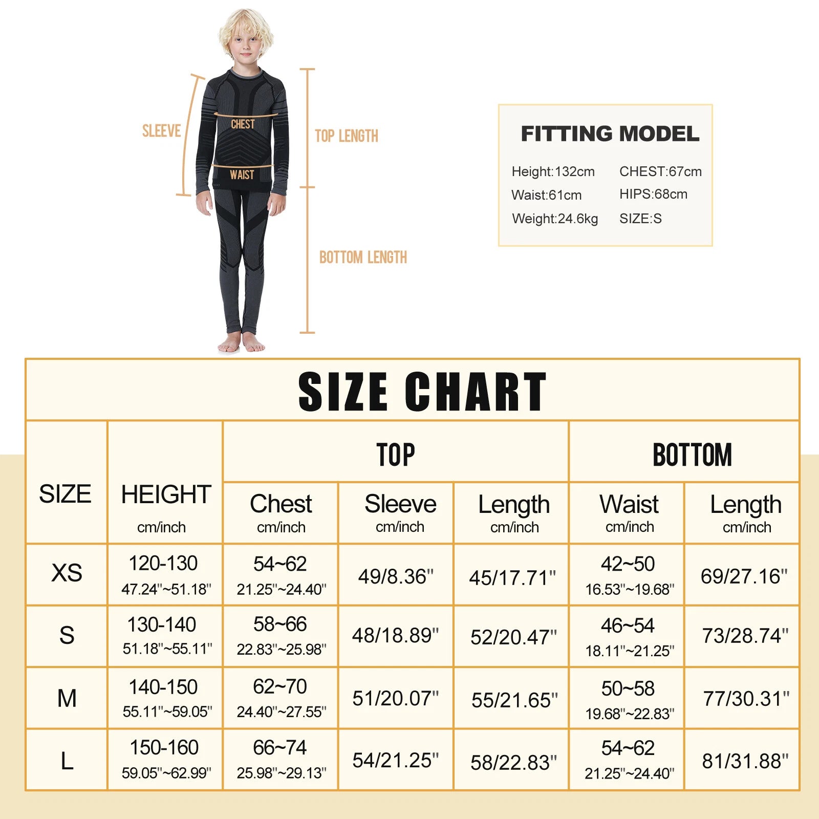 Kids Thermal Underwear Set Soft Fleece Lined Long Johns Warm Baselayer For Ski