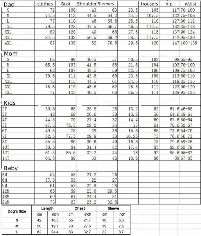 Family Matching Christmas Pyjamas Adult Kids Xmas Nightwear Pajamas Pjs Set