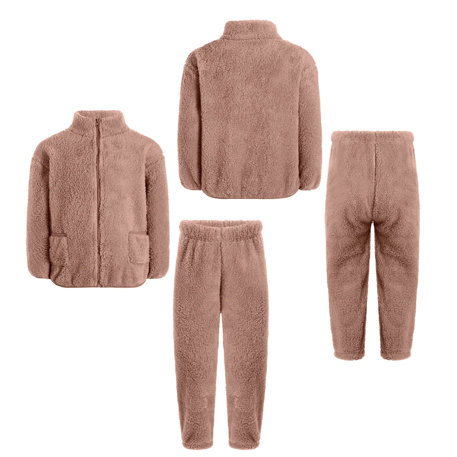 Unisex Kids Set Warm Pajama 2 Piece Outfit Girls Casuai Tops Costume Boys Soft