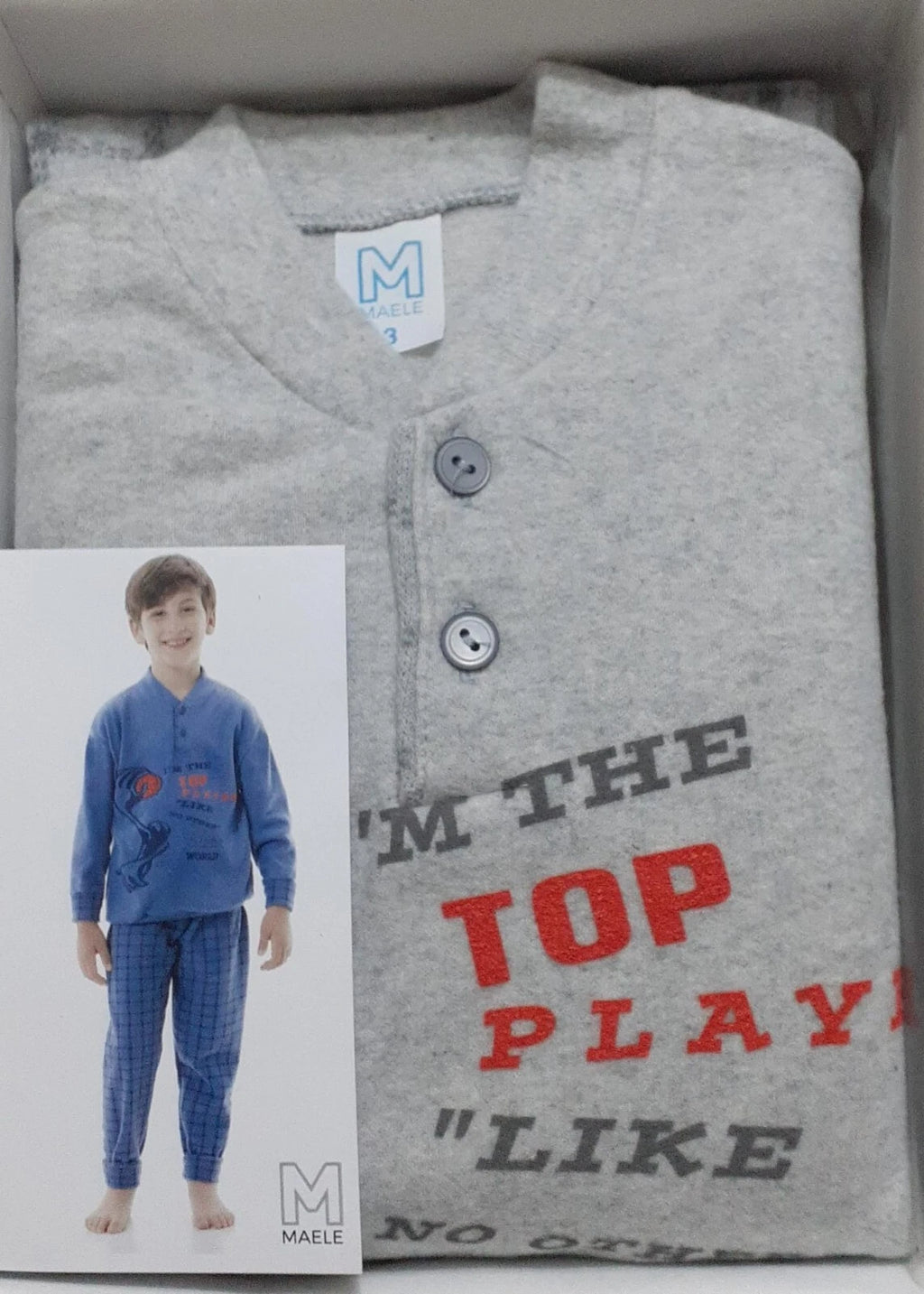 Boys' Long Sleeve Cotton Milano Point Fleece Pajamas Maele