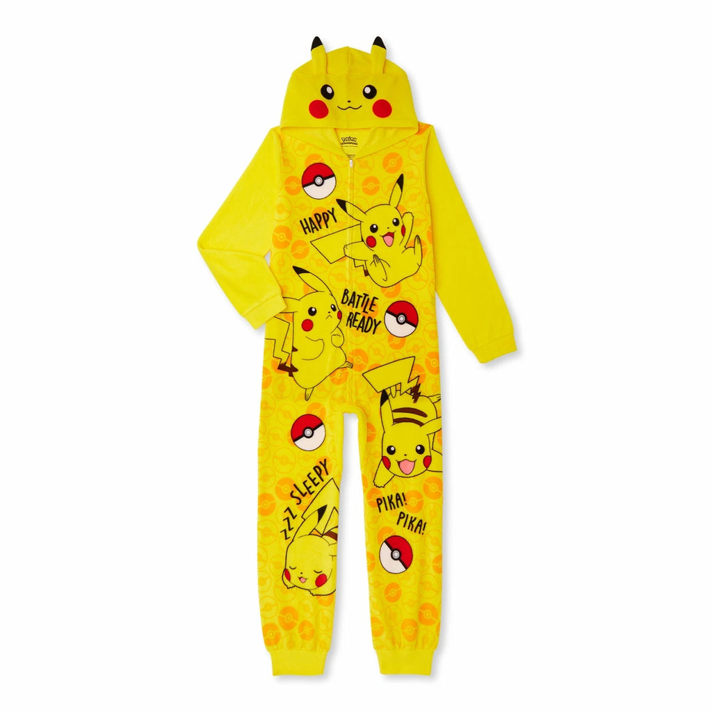 Licensed Boy's One-Piece Full-Zip Hooded Blanket Pajama Sleepwear Sleeper: 4-16