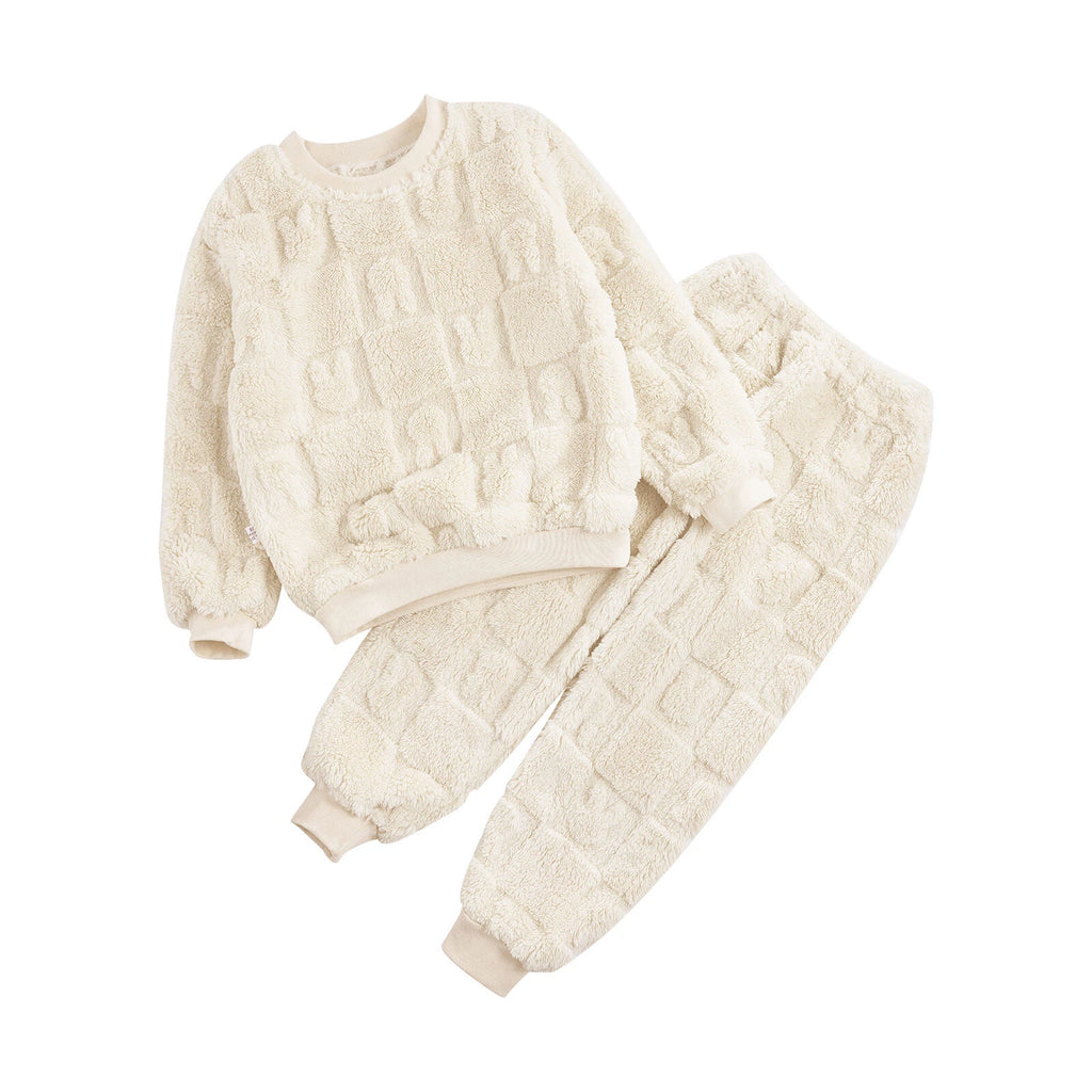 Kids Girls Loungewear Casual Outfits With Pants Pajamas Set Plaid Sleepwear