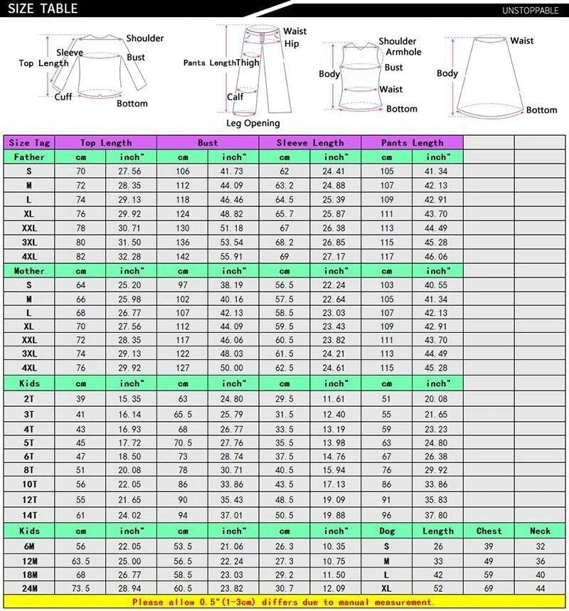 Couples Christmas Pajamas Clothing Set Mother Kids Clothes Christmas Pajamas