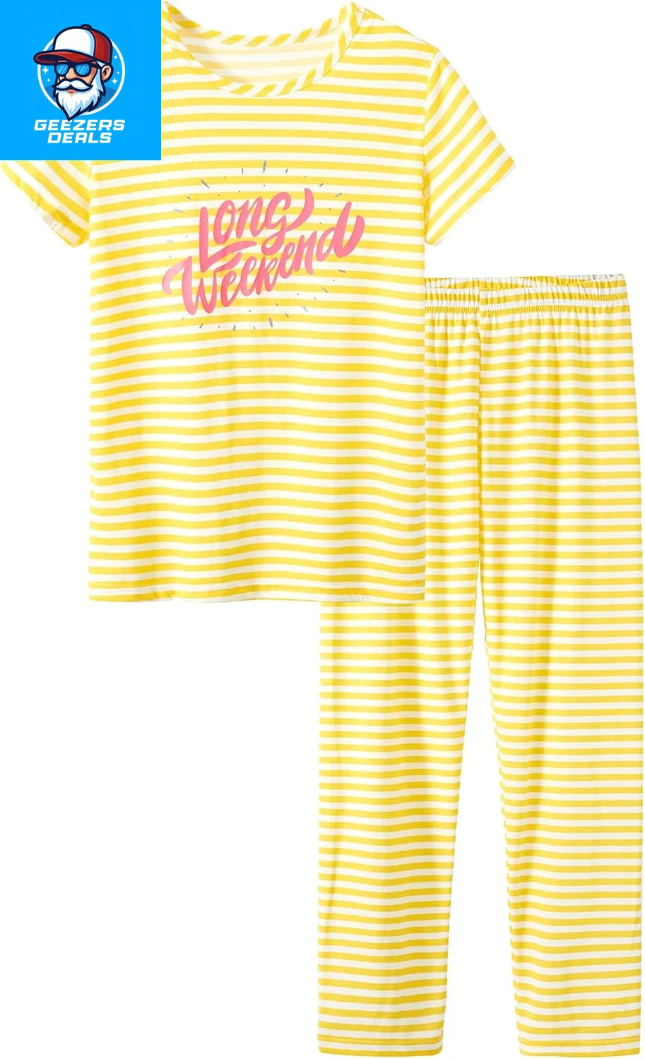 Pajamas for Girls Size 6-16 Pants & Long Sleeve Jammies Glitter Heart & Stripe T