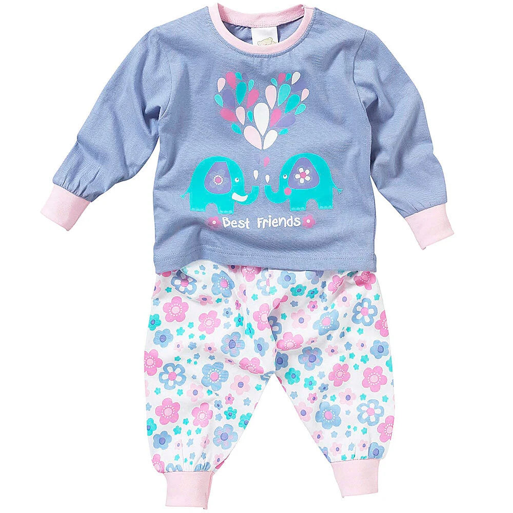 Toddler Girls Long Pyjamas Elephant Kitten Bunny Rabbit Dog Dream Snuggle 6-23 m