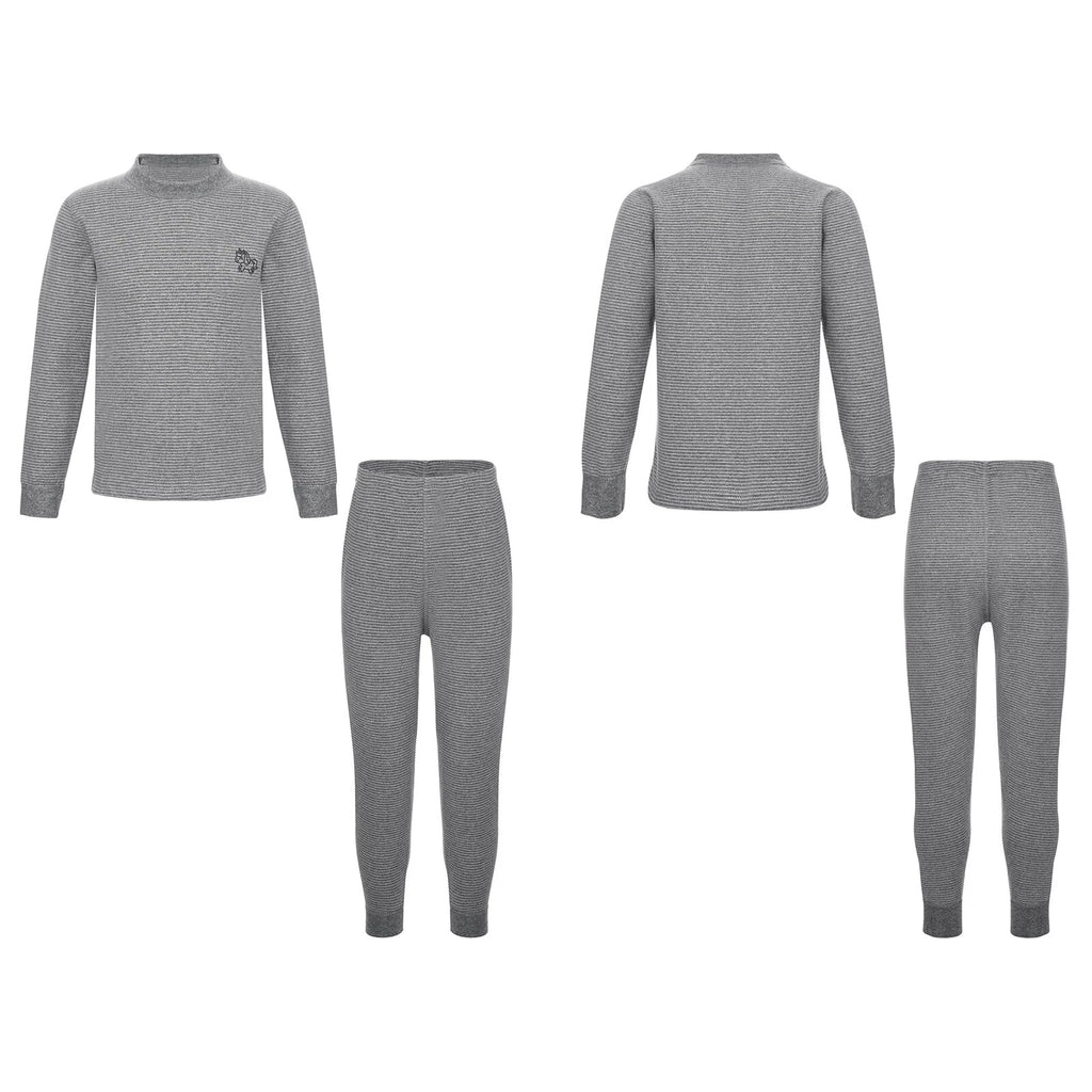 Kids Boys Girls Underwear T-shirt Pajama Set With Pants Nightwear Winter Tops