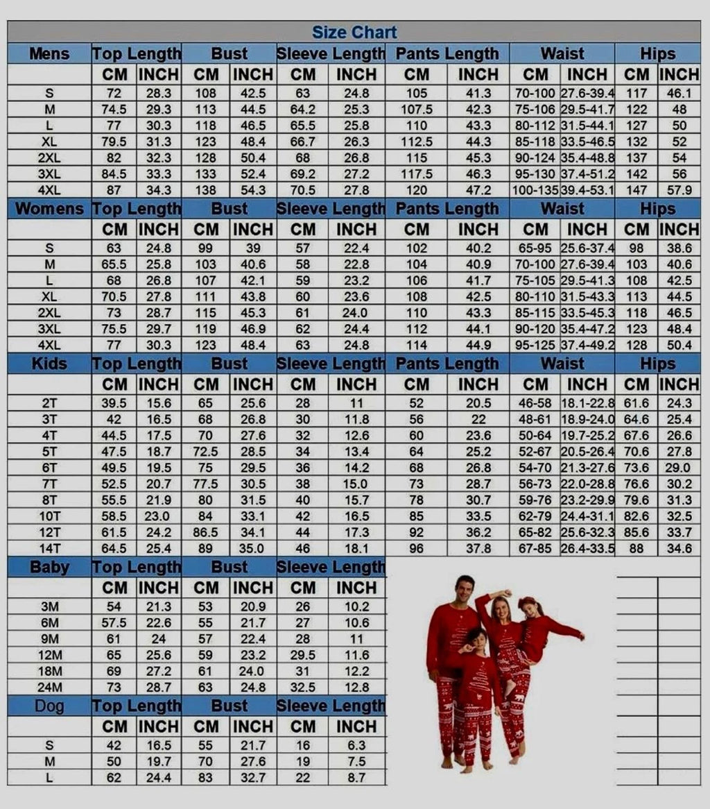 Family Christmas Matching Pajama Set,for Women, Men, Children, Baby, Pet.