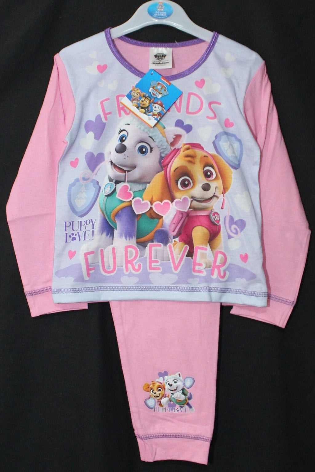 Girls PAW PATROL Pyjamas /Pink SKYE & EVEREST PJs Sizes 18 Months-5 Years