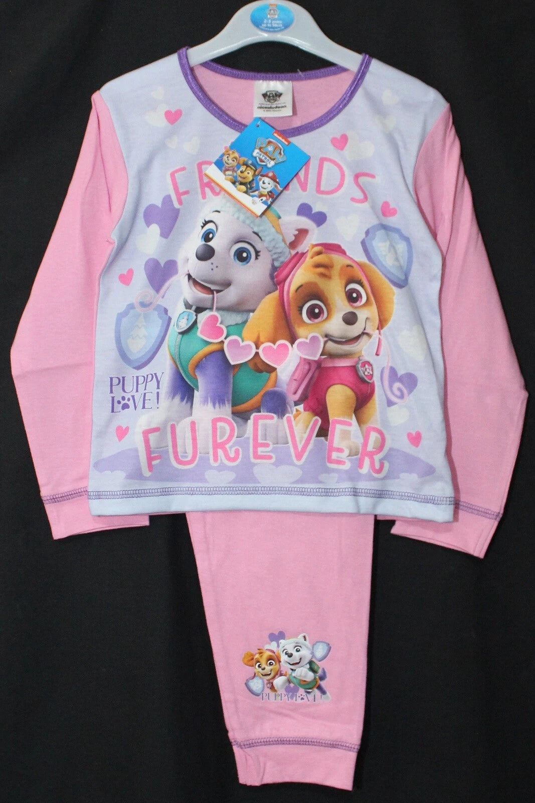 Girls PAW PATROL Pyjamas /Pink SKYE & EVEREST PJs Sizes 18 Months-5 Years