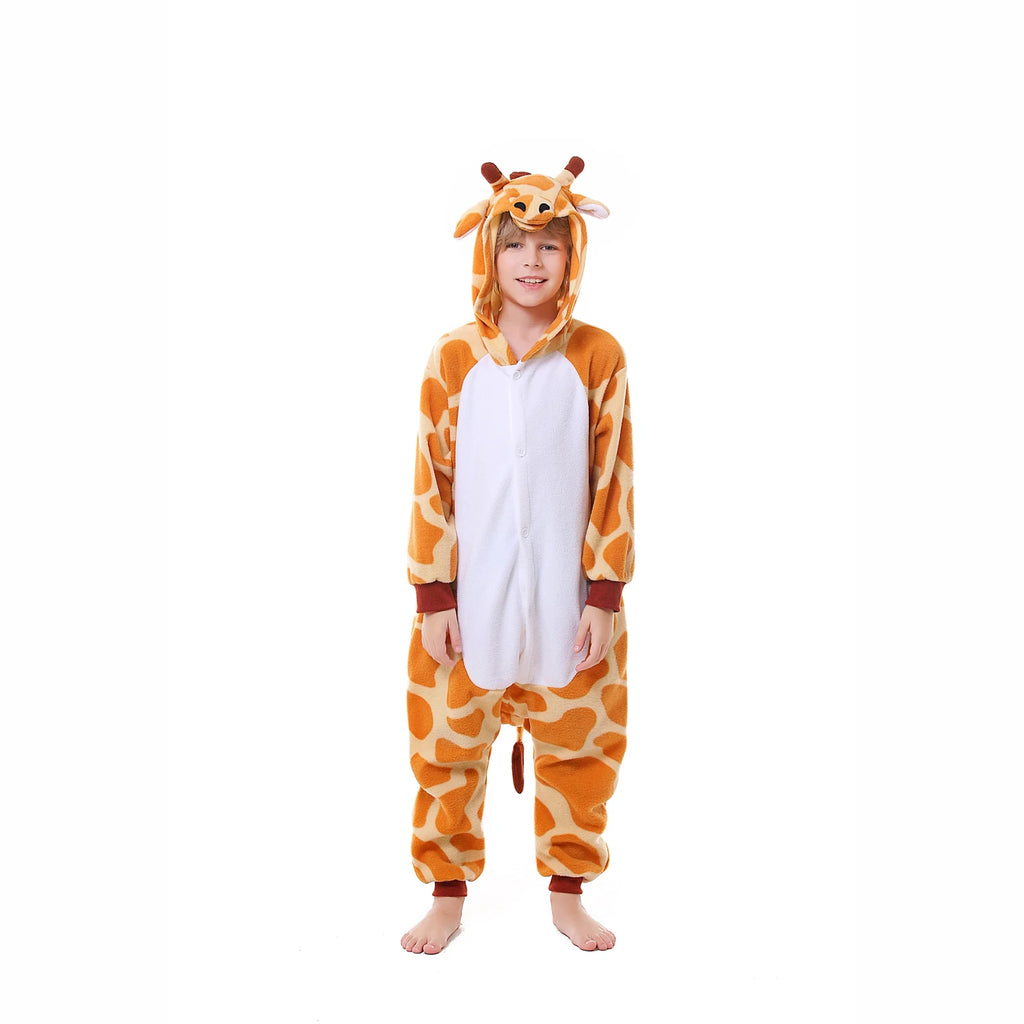Giraffe One Piece Pajamas For Kids Unisex Christmas Winter Warm Cozy Homewear