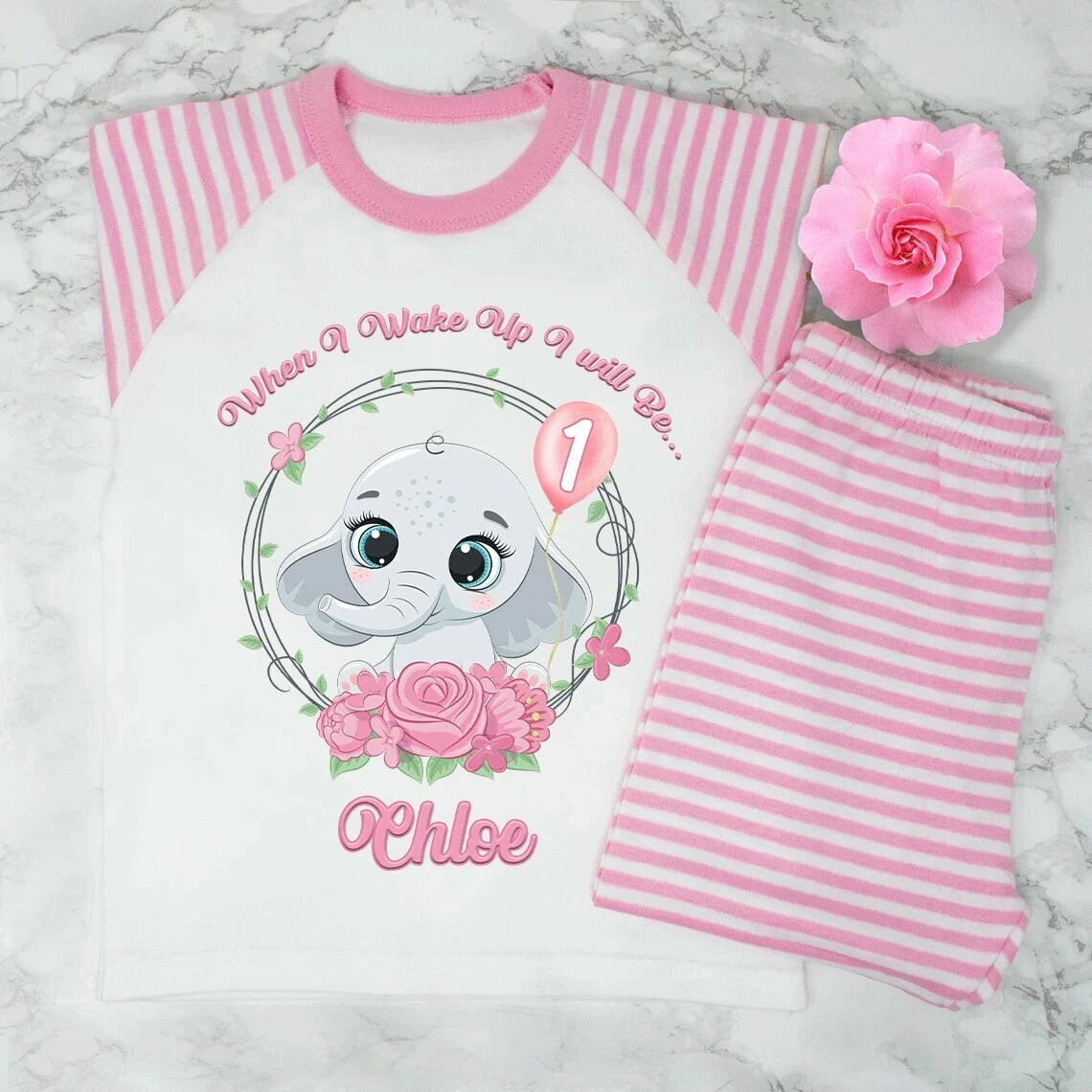 Personalised Girls when i wake up i will be 1...2...3.... Pyjamas Very Cute