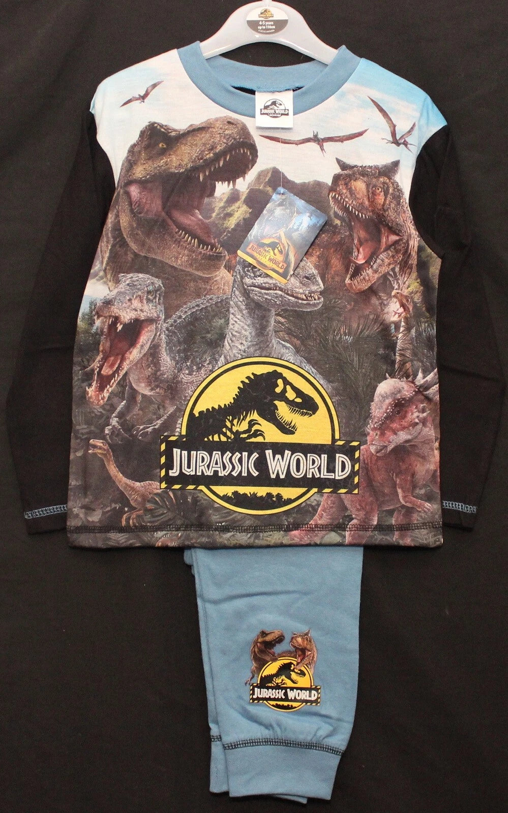 JURASSIC WORLD Boy's Pyjamas / Long-Sleeved DINOSAUR PJs - Sizes 4-10 Years