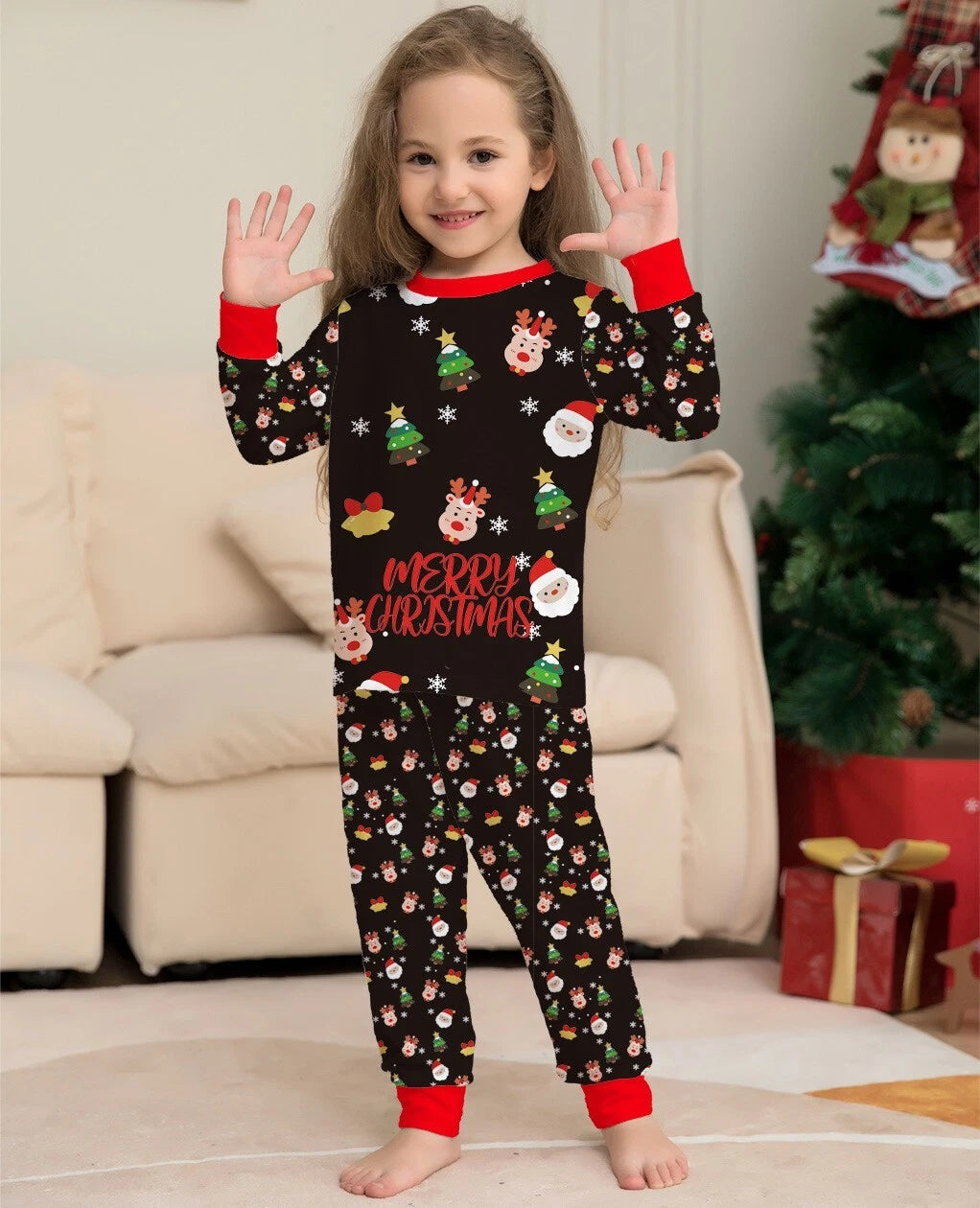 UK Family Matching Christmas Pyjamas Adult Kids Xmas Nightwear Pajamas Pjs Set