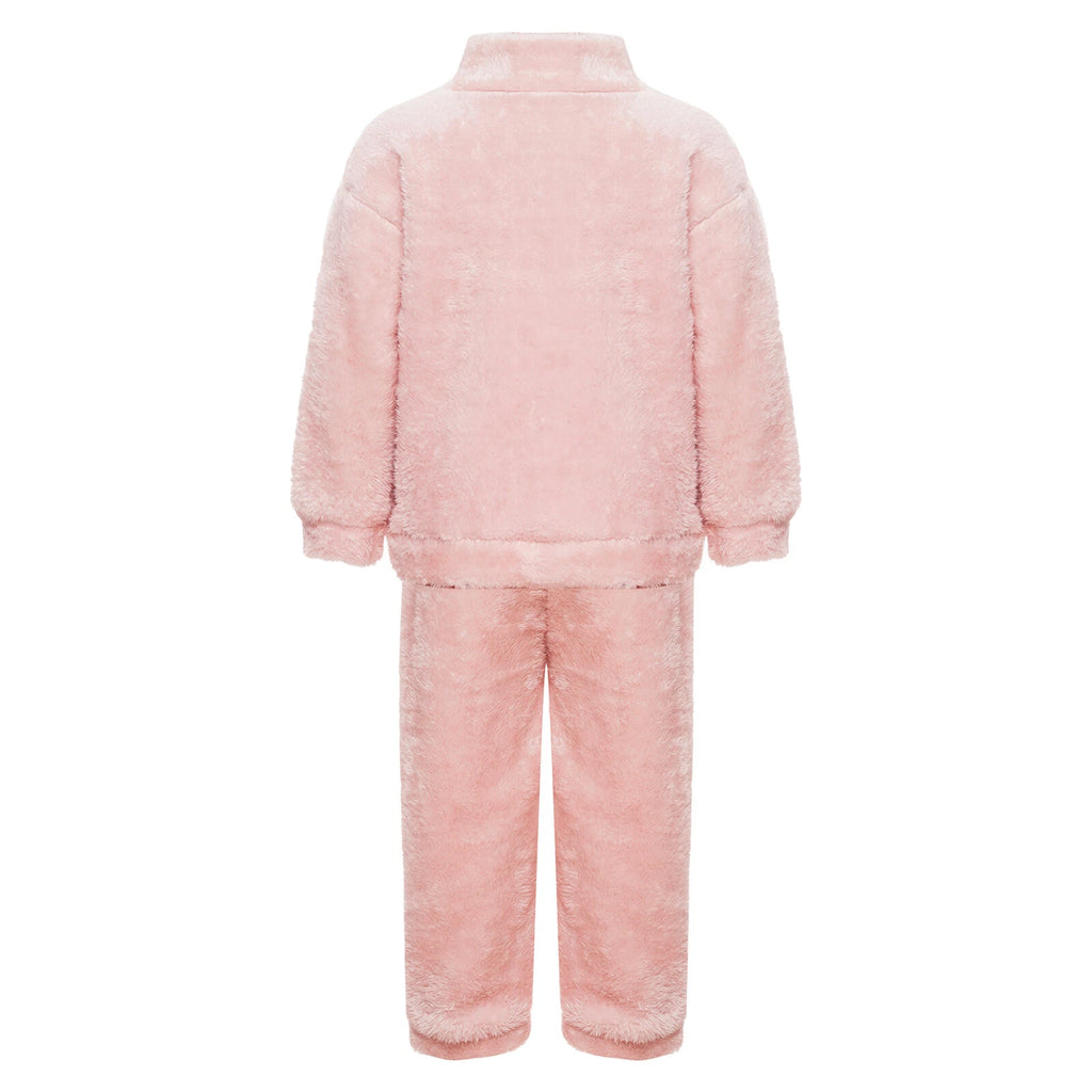 Girl Boy Sleepwear Zipper Pajamas Set Elastic Loungewear Outerwear Nightwear