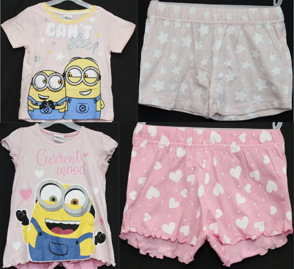 MINIONS Girl's Short Pyjamas/ DESPICABLE ME Shorty PJs in Sizes 2-10 years