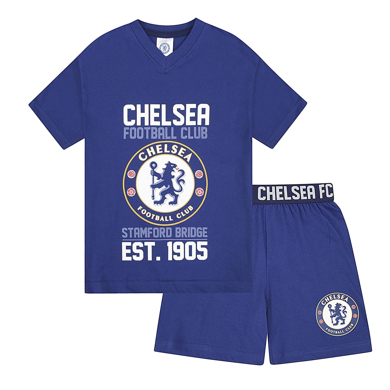 Chelsea Boys Pyjamas Short Kids OFFICIAL Football Gift