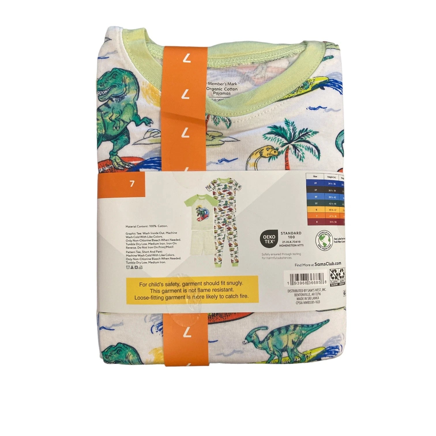 Member's Mark Boys 4 Piece Super Soft Organic Cotton Pajama Set