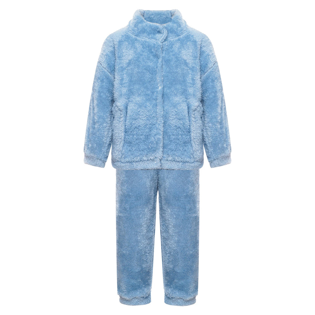 Girl Boy Sleepwear Zipper Pajamas Set Elastic Loungewear Outerwear Nightwear