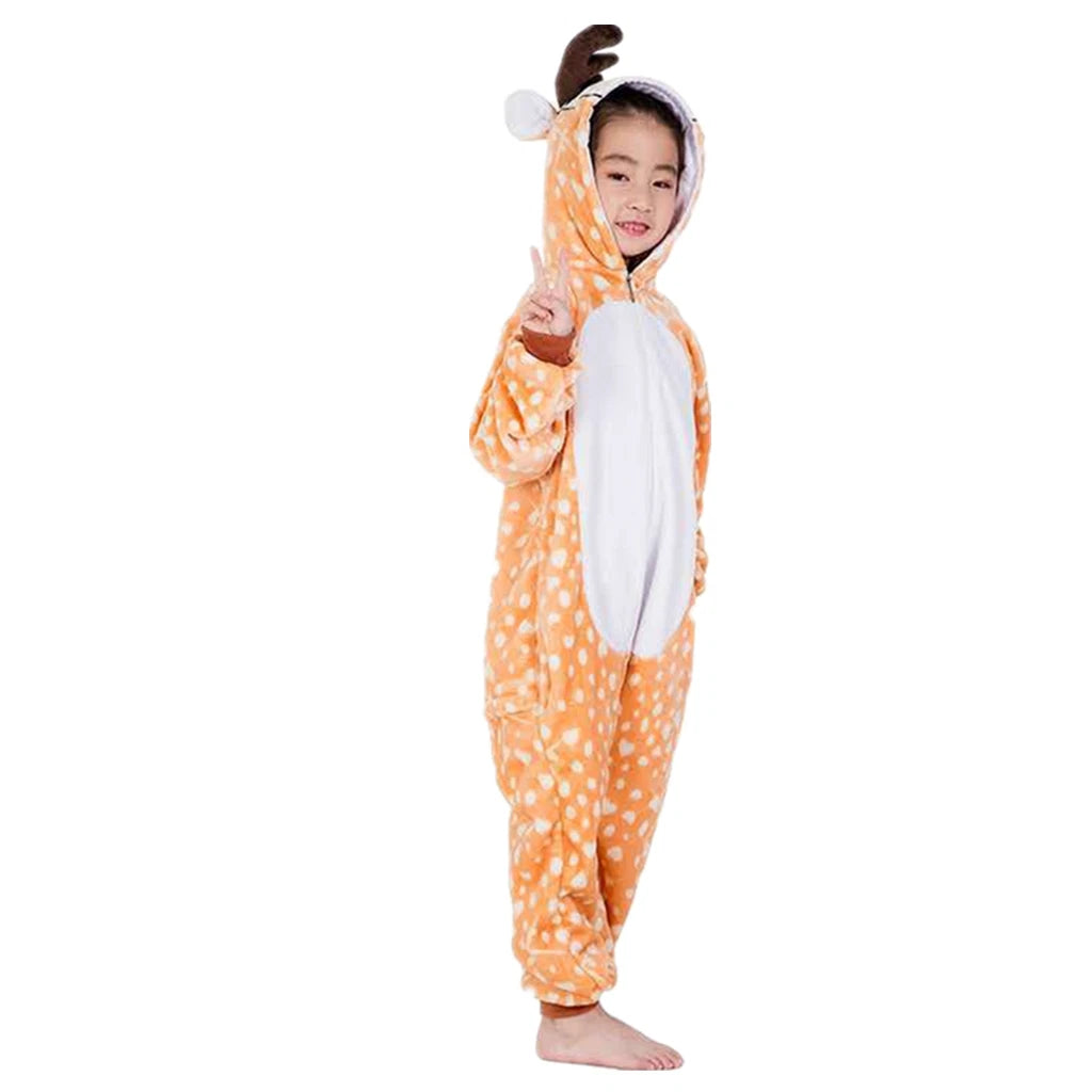 One-Piece Kid's Animal Pajamas Bathrobe Halloween Cosplay Costume Sleepwear