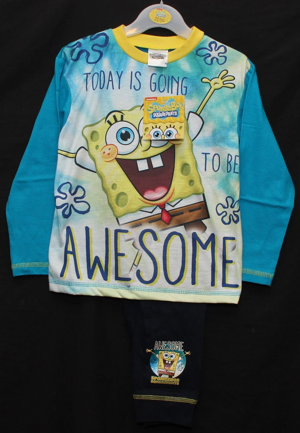 Boy's SPONGEBOB SQUAREPANTS Pyjamas / Long-Sleeved PJs - Sizes 4-10 Years
