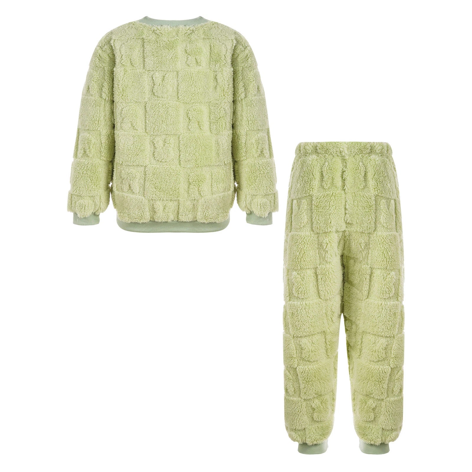 Kids Girls Loungewear Round Neck Top Outfits Unisex Pajamas Set 2Pcs Nightwear