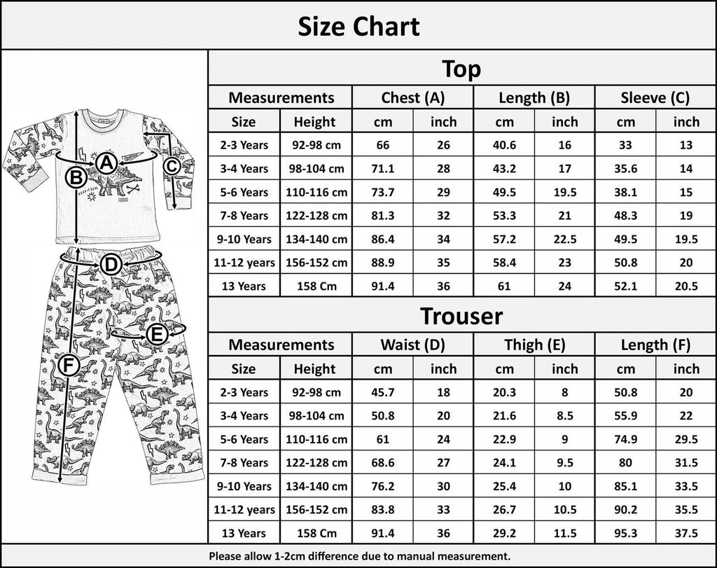 Kids Boys Dinosaur Pajamas Kids PJS 2 Piece Dino Set Lounge Costume-