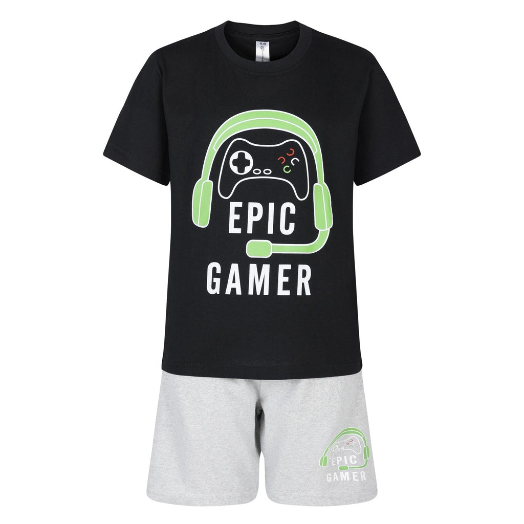 Boys Gamer Short Pyjama Set Kids Gaming Theme PJ Sets Nightwear 9 to 16 Years