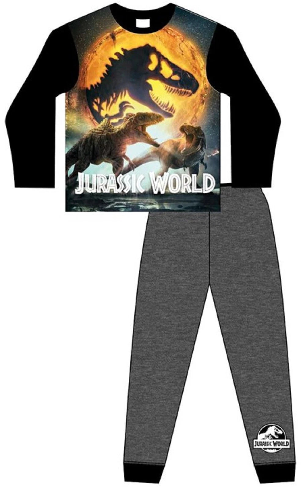 JURASSIC WORLD Boy's Pyjamas / Long-Sleeved DINOSAUR PJs - Sizes 4-10 Years