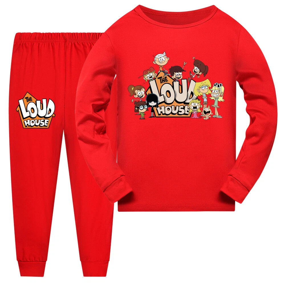 Popular The Loud House children's long sleeved T-shirt pajamas pants set gift