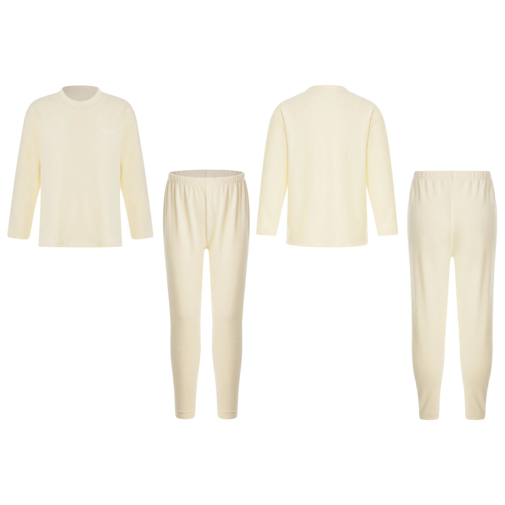 Kids Boys Girls Tees Elastic Top Pajamas Sleepwear Letter Print Set Thermal