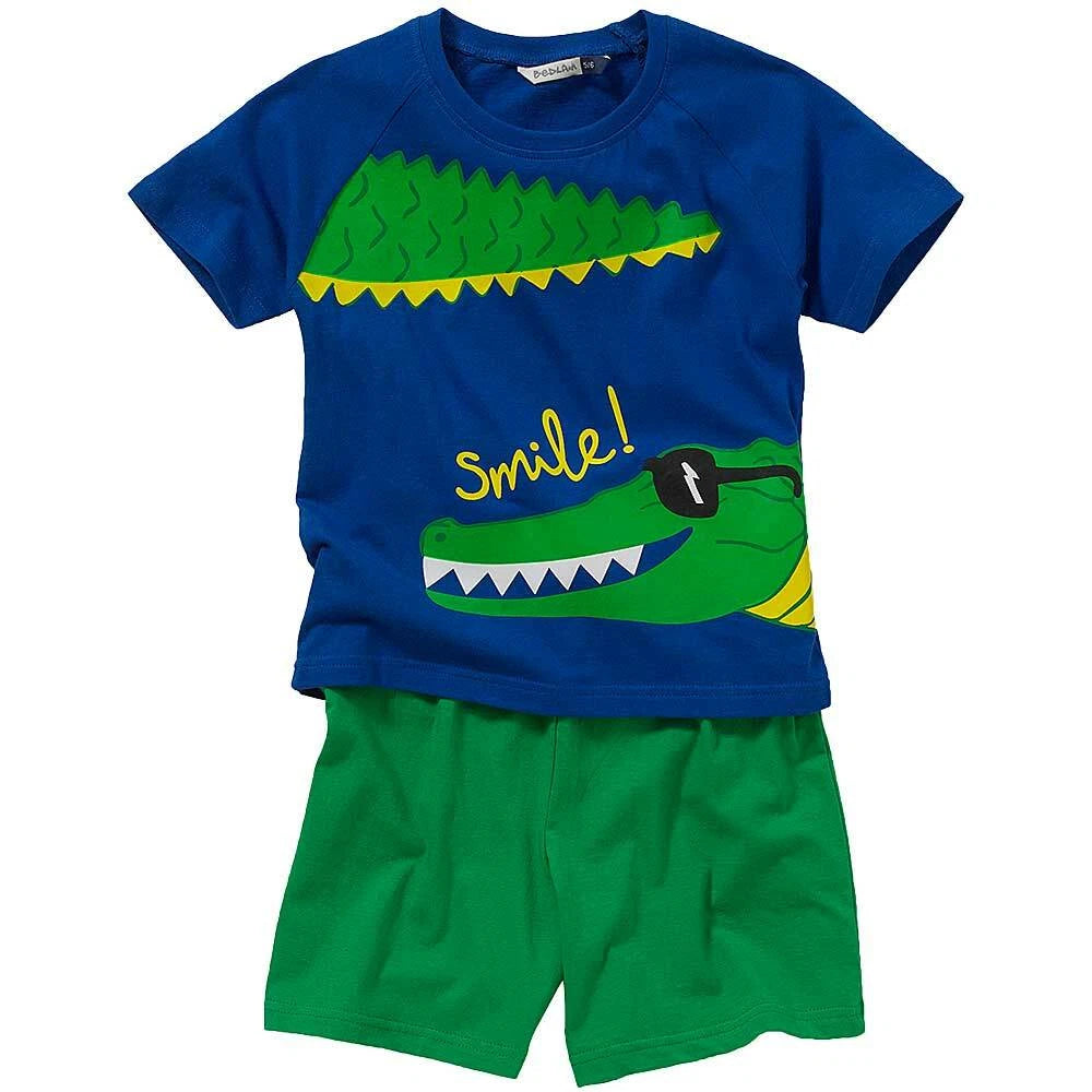 Boys Short Summer Pyjamas Dinosaur Shark Crocodile T-Rex Cotton 12mth-6yr Bedlam