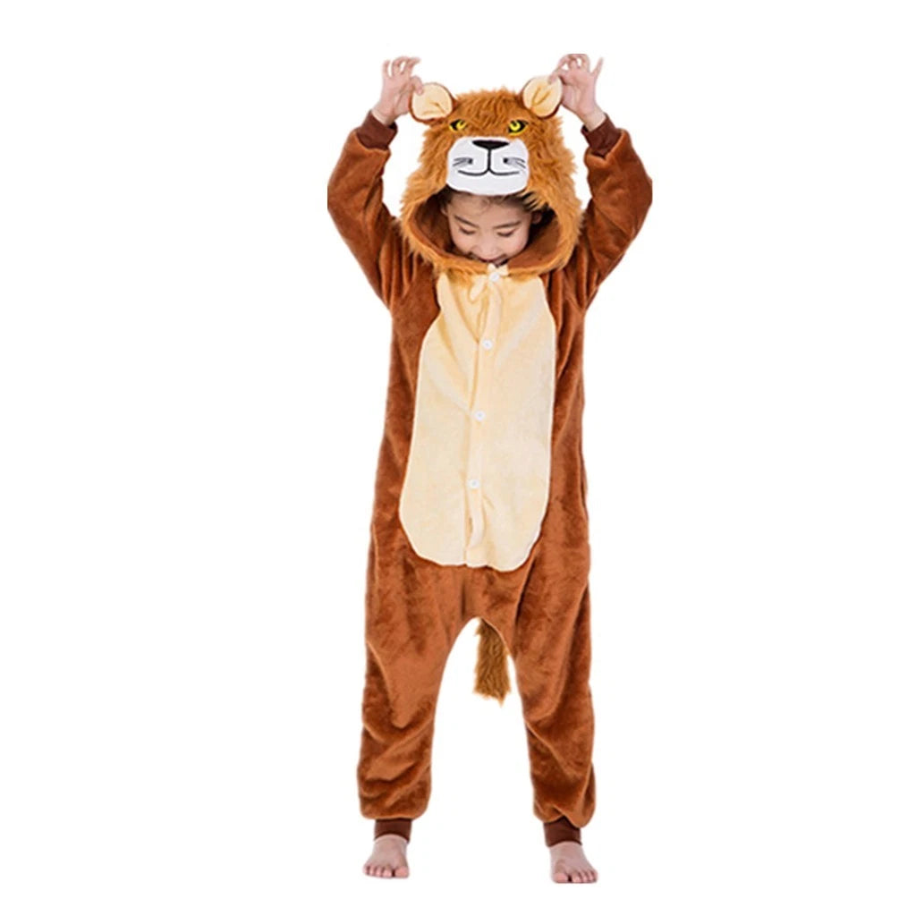 One-Piece Kid's Animal Pajamas Bathrobe Halloween Cosplay Costume Sleepwear