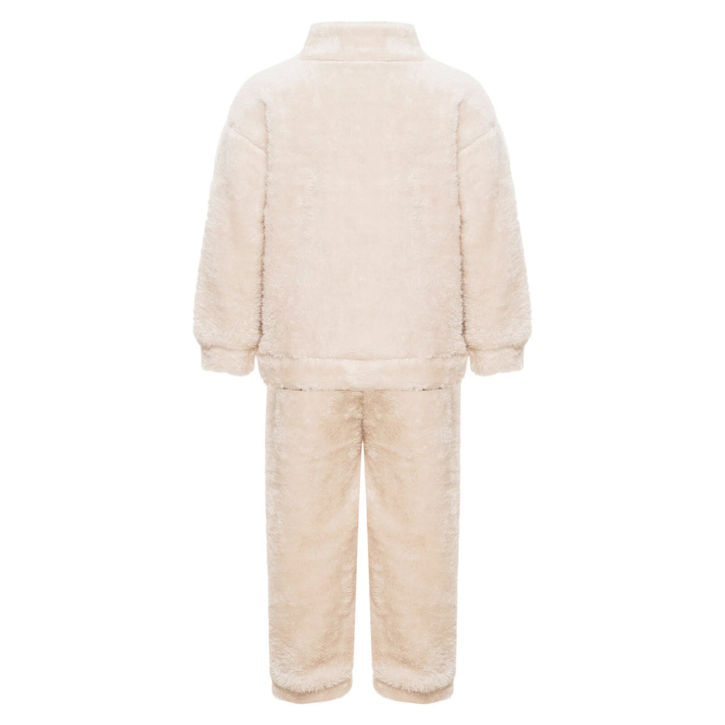 Girl Boy Sleepwear Zipper Pajamas Set Elastic Loungewear Outerwear Nightwear