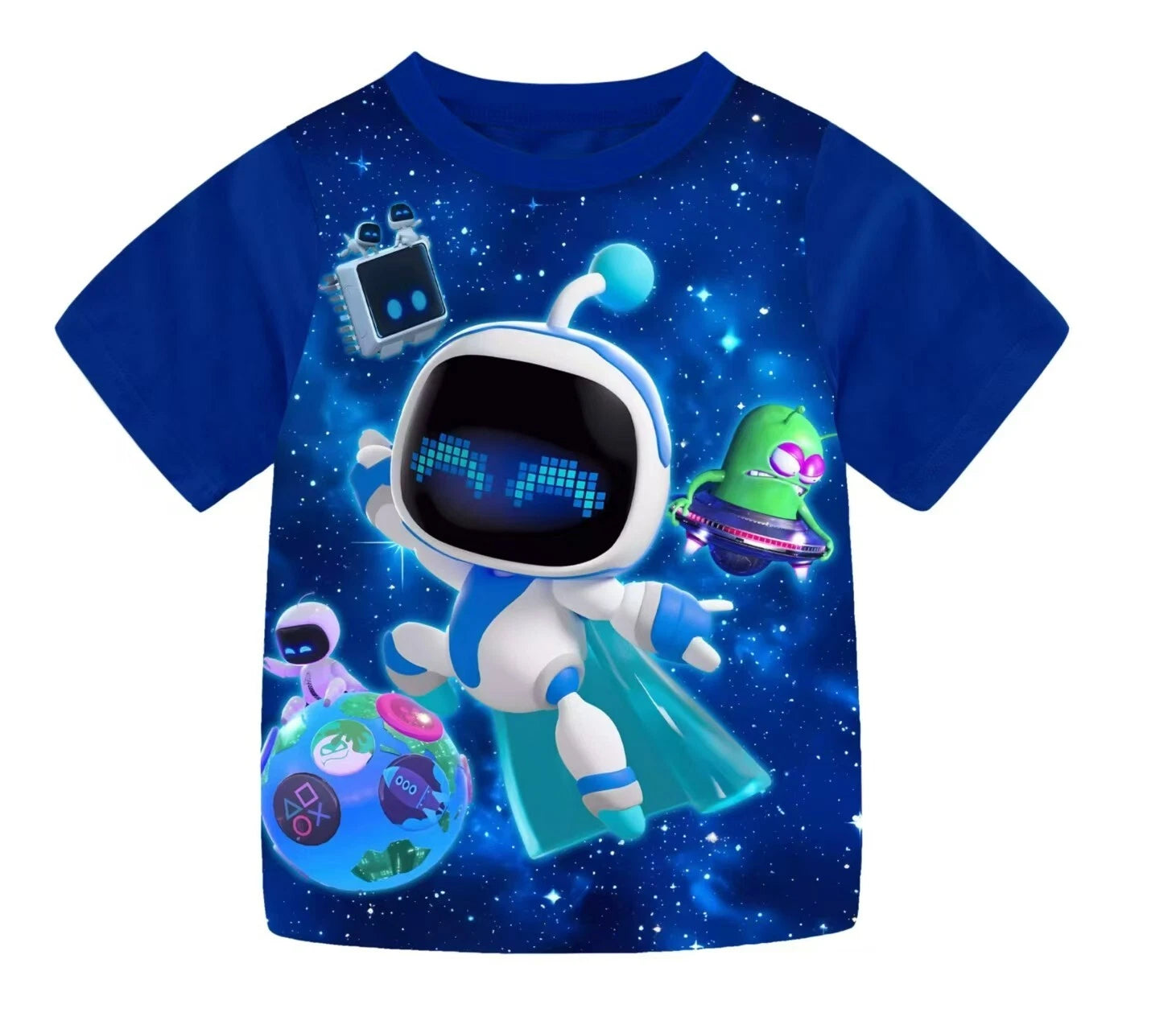 4-10-year-old Astro bot boys' sleepwear set with short sleeved Tshirt and shorts