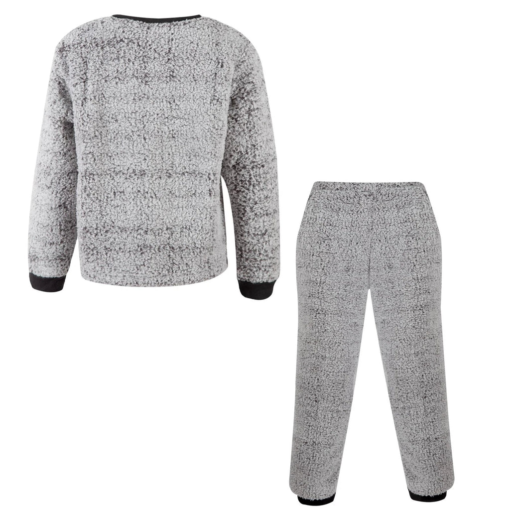 A2Z 4 Kids Girls Boys Grey Pyjamas Dinosaur 2 Piece Soft Thick Pile Fleece Set