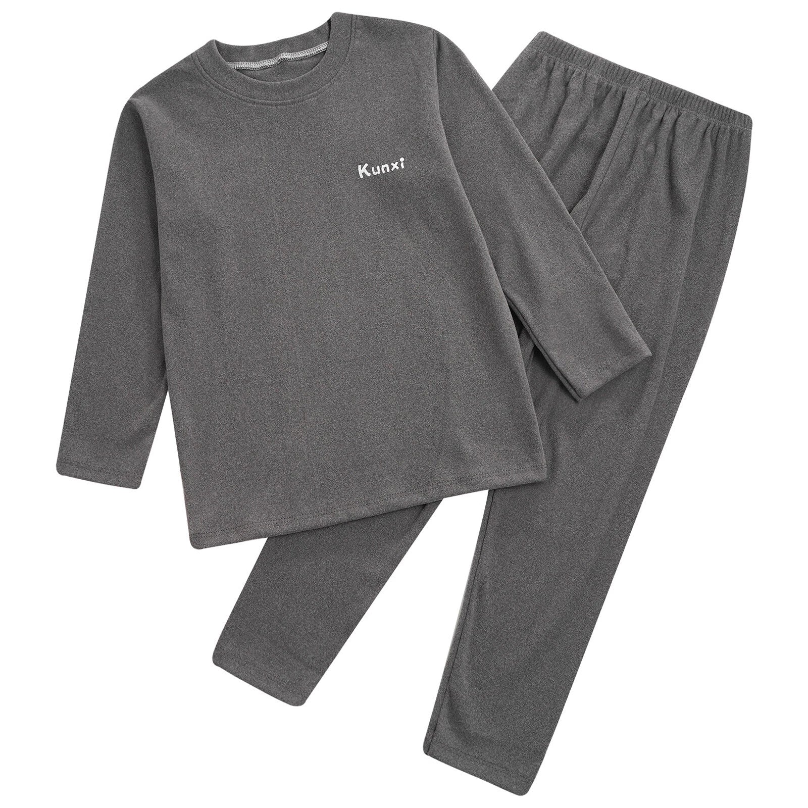 Kids Boys Girls Tees Elastic Top Pajamas Sleepwear Letter Print Set Thermal