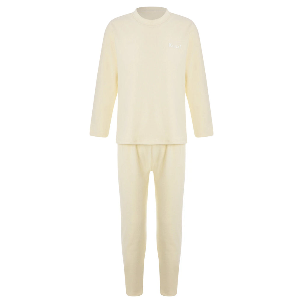 Kids Boys Girls Tees Elastic Top Pajamas Sleepwear Letter Print Set Thermal