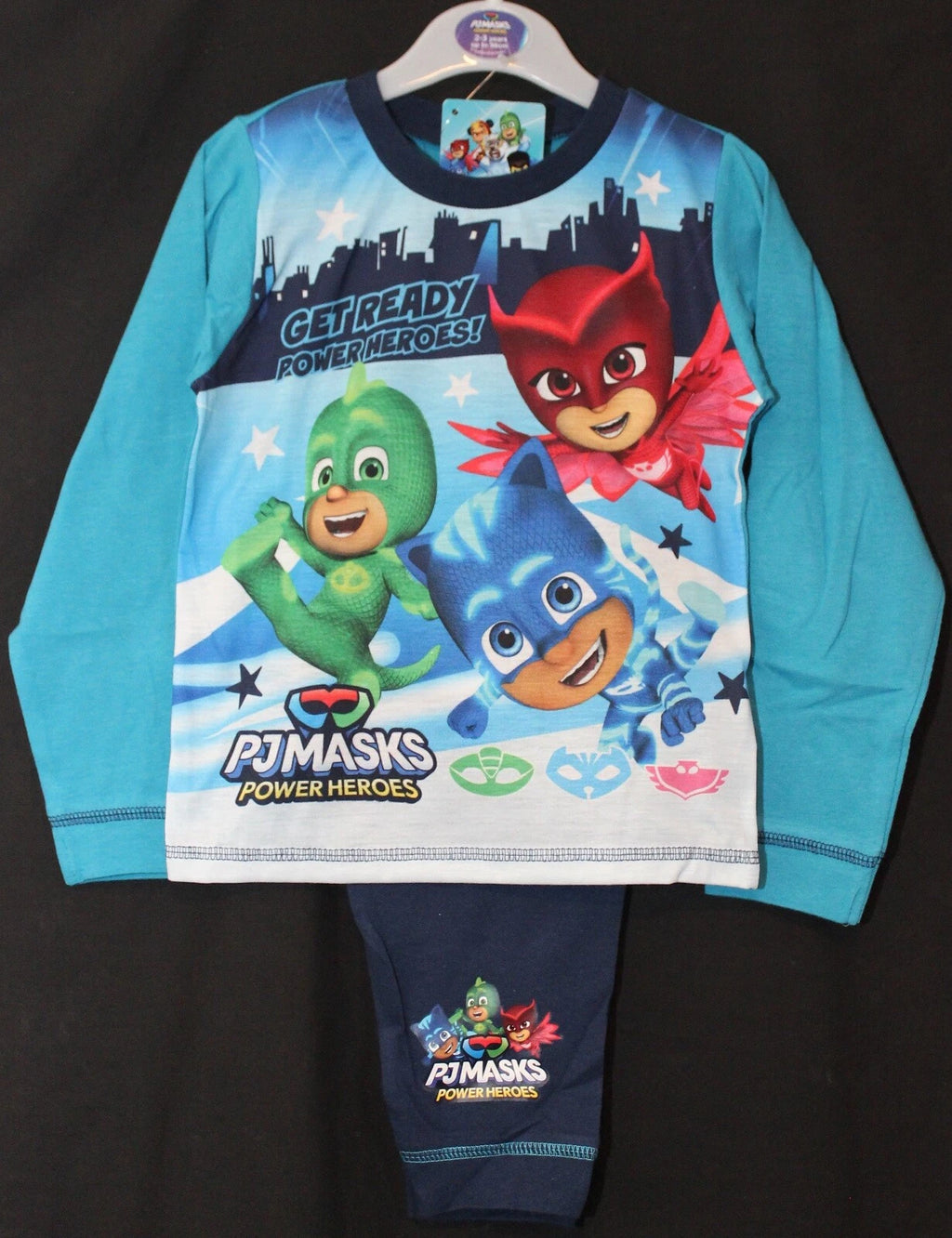 PJ MASKS Boys Pyjamas /Blue CATBOY, OWLETTE & GEKKO PJs -Sizes 18 Months-5 Years