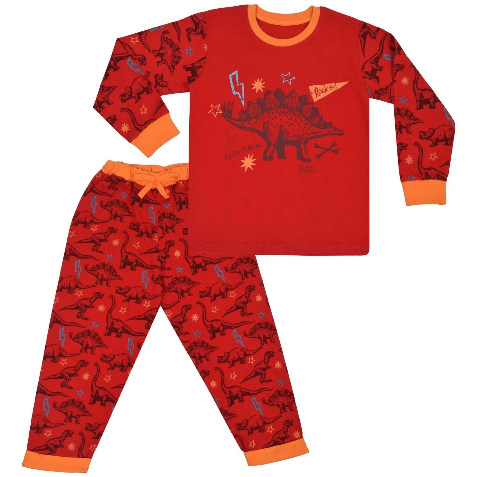 Kids Boys Dinosaur Pajamas Kids PJS 2 Piece Dino Set Lounge Costume-