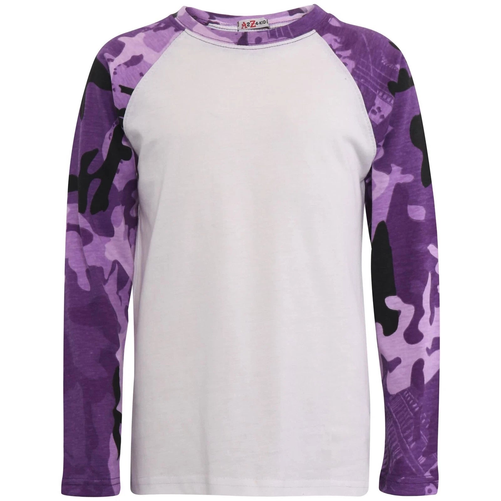 Kids Boys Girls Pyjamas Camouflage Contrast Purple Sleeves 2-13 Year