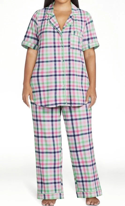 Joyspun Womens Notch Collar & Capri pants Sleep Set, Size S - 3XL