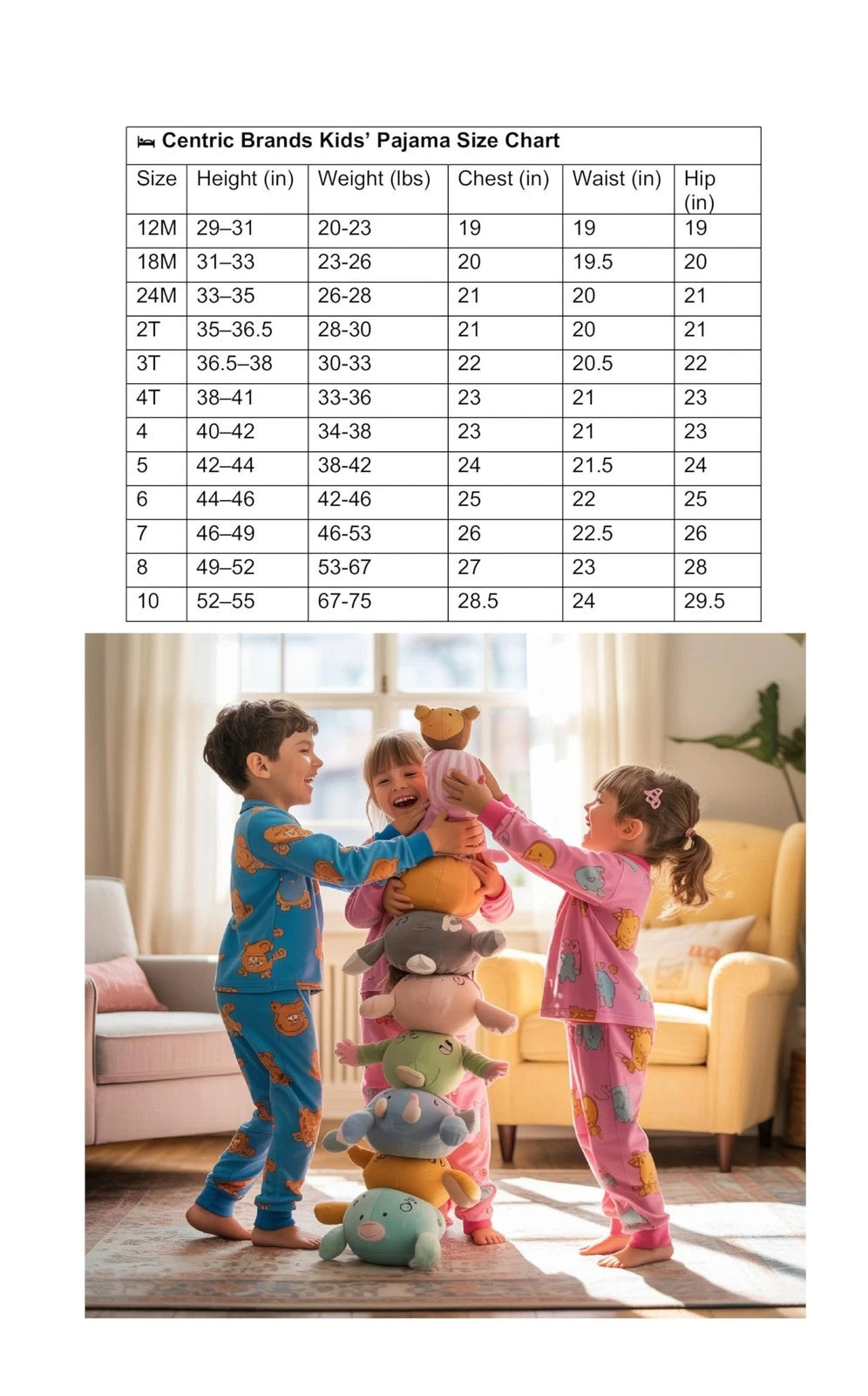 Centric Brands Bluey Boys' 3-Piece Pajama Set, Polyester Spandex, Ultra Soft...