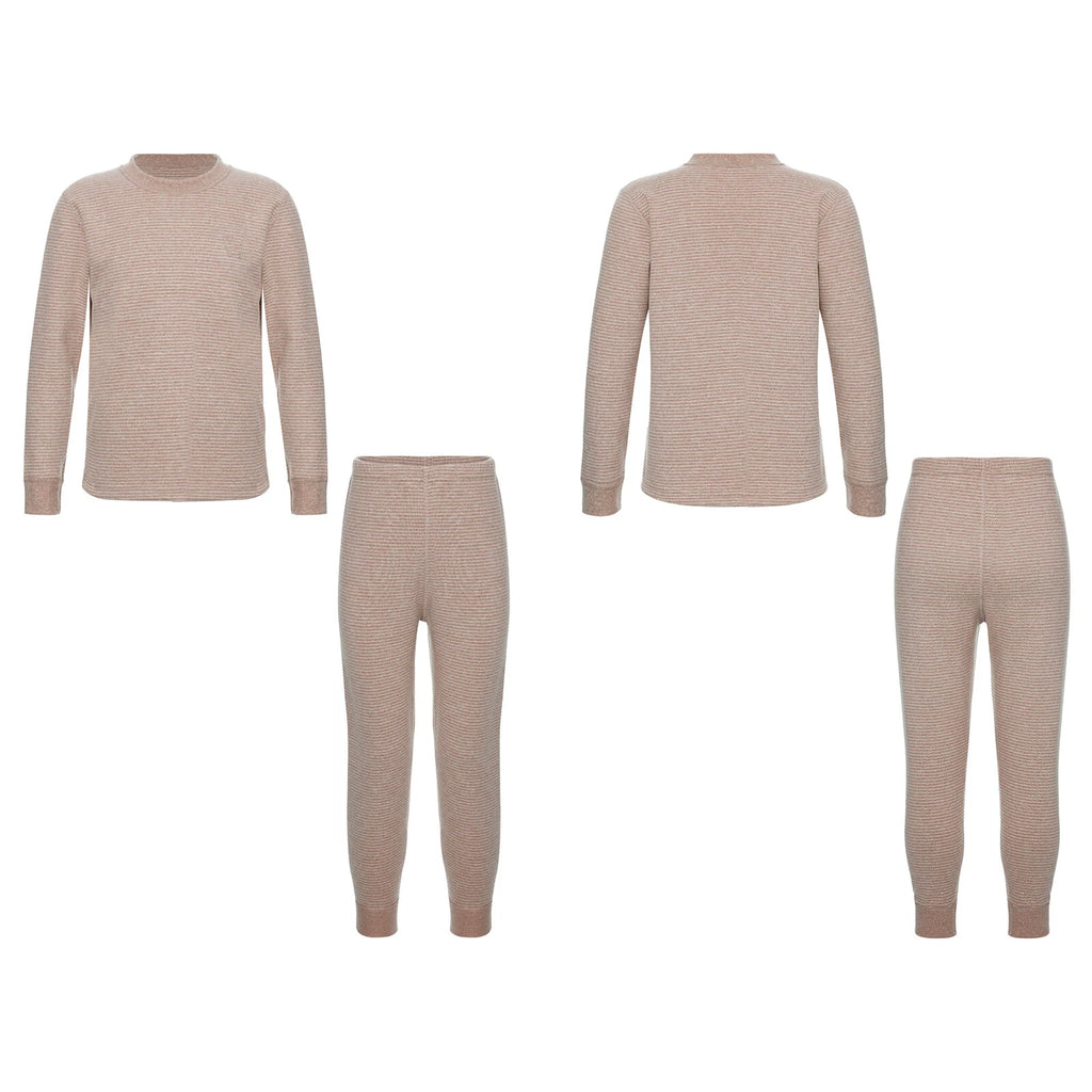 Kids Boys Girls Underwear T-shirt Pajama Set With Pants Nightwear Winter Tops